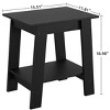 Whizmax End Table, Narrow Side Table with 2 Tier Storage Shelf, Small Space Side Table for Farmhouse Bedroom, Studio Apartment, Entryway - 2 of 4