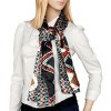 Slickblue Black Silk Scarf with Multi-Patterns - Lightweight and Soft Shawl with Stylish Design for Women, 2 Sizes - 3 of 4