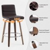Bekrvio 26"/29" Swivel Bar Stools Set of 1/2/3/4, Faux Leather Upholstered Counter Chairs with Wood Legs, Mid-Century Seating for Kitchen Island - 3 of 4