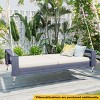 Twin Size Porch Swing Bed Seating Group, Patio Swing Acacia Wood Frame With Ropes, Swings Chair Supporting Up To 400Lbs-Cuddlewood - 2 of 4