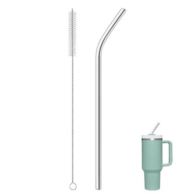 MaseiKar Stainless Steel Straws, Reusable Metal Straws for 30oz 40oz Tumblers Cups Mugs Cold Beverage, Free Cleaning Brush Included