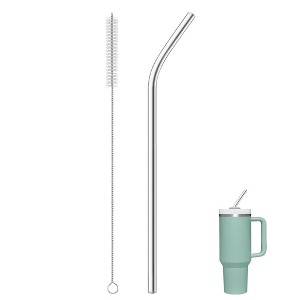 MaseiKar Stainless Steel Straws, Reusable Metal Straws for 30oz 40oz Tumblers Cups Mugs Cold Beverage, Free Cleaning Brush Included - 1 of 4