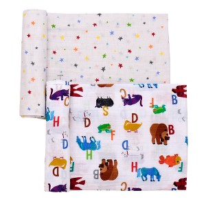World of Eric Carle 2 Pack Cotton Muslin Swaddle Blankets - 1 of 4