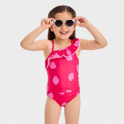 Image of Baby Girls' Ruffle Tankini Set - Cat & Jack™ Red 12M