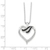Black Bow Jewelry Black & White Diamond 22mm Ribbon Heart Necklace in Sterling Silver - 4 of 4