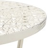vidaXL Bistro Table Vintage Style Round Metal 15.7 inches x27.5 inches  White - 3 of 4