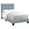 Monarch Specialties Bed Twin Size Upholstered Bedroom Frame Only Youth Teen Juvenile Light Blue Velvet Transitional - 4 of 4