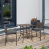 Aghana Digitals 3-Piece Outdoor Grey Rattan Bar Set: Weather-Resistant Table with Wood Composite - 2 of 4