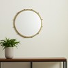 HomeRoots 25" Gold Metal Beaded Round Framed Accent Mirror - 2 of 4