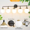 POWLIG 38.9-in 5-Light Black Gold Dimmable Bathroom Vanity Light with 5.9in Milk Opal Glass Globe Shade - 4 of 4