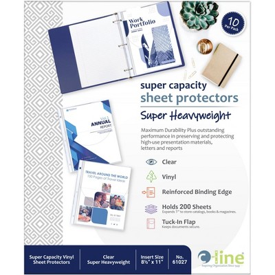 C-Line Vinyl Heavyweight Sheet Protectors, 8-1/2 x 11 Inches, Clear, Pack of 10