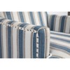 APRILSOUL Upholstered Accent Chair, Vintage Armchair, Blue and White Striped Linen Fabric, Nailhead Trim, Living Room - 4 of 4