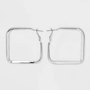 Square Hoop Earrings - Universal Thread™ Silver