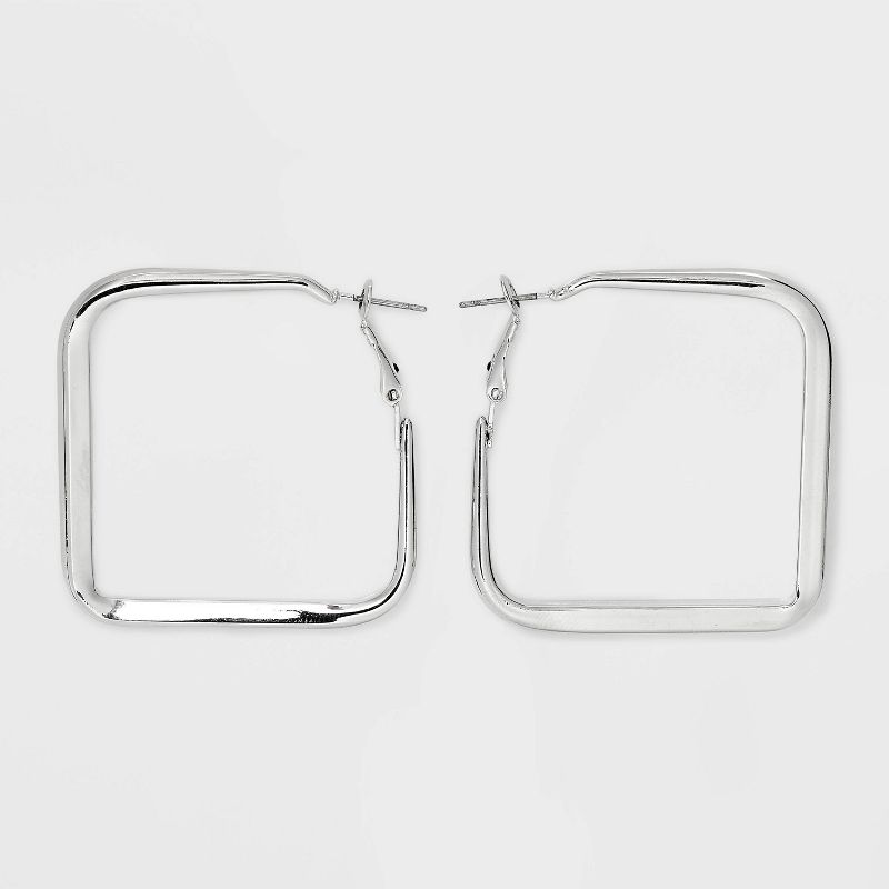 Square Hoop Earrings - Universal Thread&#8482; Silver, 1 of 11