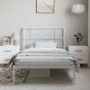 vidaXL 12" White Twin Metal Bed Frame with Headboard No Mattress - 4 of 4