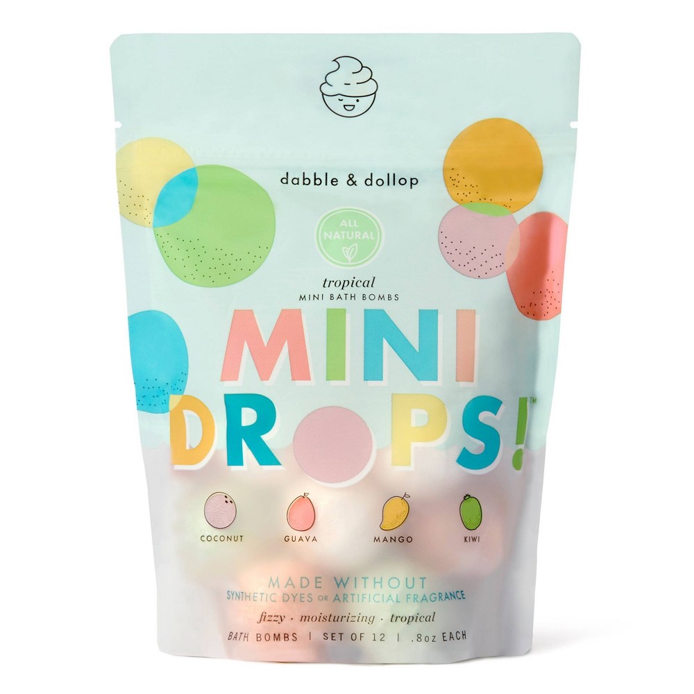 Photos - Other Bathroom Accessories Dabble & Dollop Mini Bath Bombs - Tropical - 12ct/0.8oz