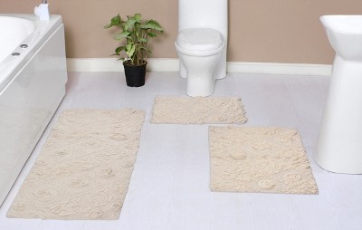 Modesto Collection Cotton Tufted Set of 3 Bath Rug Set - Home Weavers
