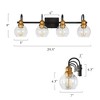 LNC Charm Black and Antique Gold with Clear Glass Globe Modern  Farmhouse Vanity Lights, 3 Light/ 4 Light/5 Light - 3 of 4
