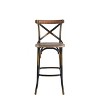 18" Zaire Bar Chair Antique Copper/Antique Oak - Acme Furniture: Vintage Style, Wooden Seat, Metal Frame - 4 of 4