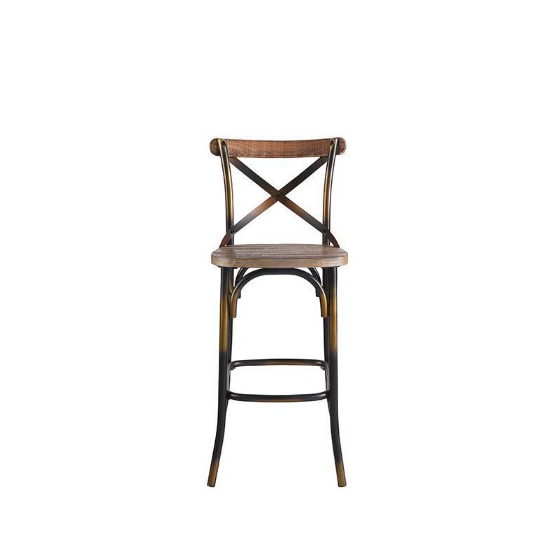 18&#34; Zaire Bar Chair Antique Copper/Antique Oak - Acme Furniture, 5 of 7