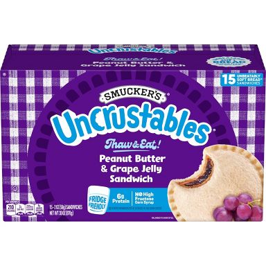 Smucker's Uncrustables Frozen Peanut Butter & Grape Jelly Sandwich - 30oz/15ct