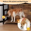 Dog Crate Furniture, Dog Cage with 2 Open Storage Shelves, 360¡ã Adjustable Raised Feeders, 2 Stainless Steel Bowls Indoor Crate for Heavy Dogs - 4 of 4