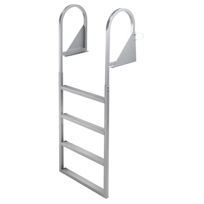 Flip Up Dock Ladder 350 lbs Marine Pontoon Boat Ladder Aluminum Non-slip