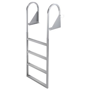 Flip Up Dock Ladder 350 lbs Marine Pontoon Boat Ladder Aluminum Non-slip - 1 of 4