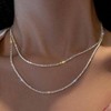 Herringbone Choker Necklace Set, Double Layer Snake Chain, Layering Necklace for Women - 2 of 4