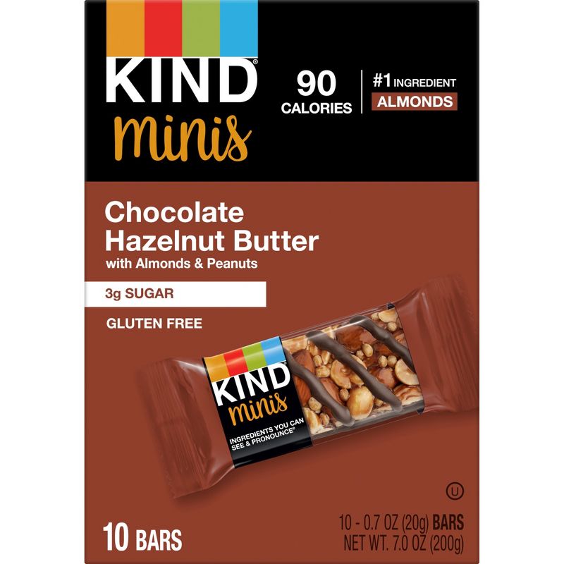 KIND Minis Chocolate Hazelnut Butter with Almonds &#38; Peanuts - 10ct/7.0oz, 3 of 8