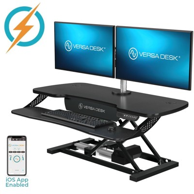 VersaDesk PowerPro Elite 40" Electric Height Adjustable Standing Desk Converter, & USB Port, Black