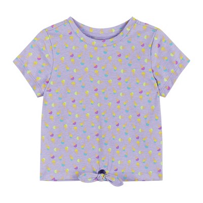 Andy & Evan  Toddler Pink Ice Cream Print Tie Front Jersey Tee