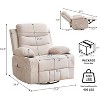 Recliner Chair,Oversized Manual Reclining Rocking Chair,Swivel Glider with Cup Holder, Massage and Heat Recliner, Indoor Small Single Sofa Chairs - 2 of 4