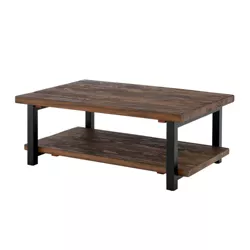 48" Pomona Wide Coffee Table Reclaimed Wood Rustic Natural - Alaterre Furniture