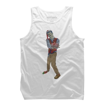 Men's Design By Humans Christmas Zombie By Ayota Tank Top