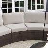 Martha Stewart Bedford Set of 2 Indoor-Outdoor Modular Patio Curved Sectional Sofa Seats in Rattan Wicker with All-Weather Cushions - 2 of 4