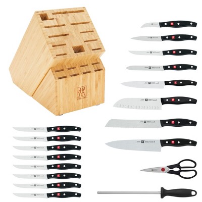 ZWILLING J.A. Henckels ZWILLING Twin Signature 19-Piece German Knife Set with Block, Made in Company-Owned German Factory with Special Formula Steel perfected for almost 300 Years