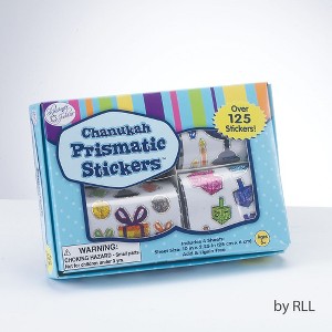 Rite Lite 6.9" Judaica Happy Chanukah Prismatic Stickers - White/Blue - 1 of 3