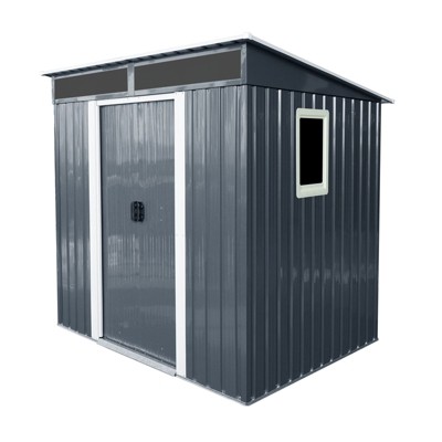 NicBex Metal Outdoor Storage Shed with Window and Transparent Plate for Backyard Garden,Patio