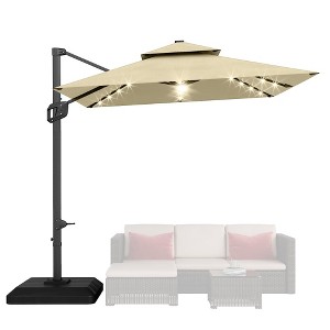 Cantilever Patio Umbrella 10x10ft Large Rectangle Umbrella Outdoor Market Umbrellas 360 Rotation Offset Hanging Outdoor Shade - 1 of 4