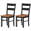 HOMCOM Dining Chairs, Set of 2 Rubber Wood Kitchen Chairs with Open Back, Farmhouse Dining Room Chairs - 4 of 4