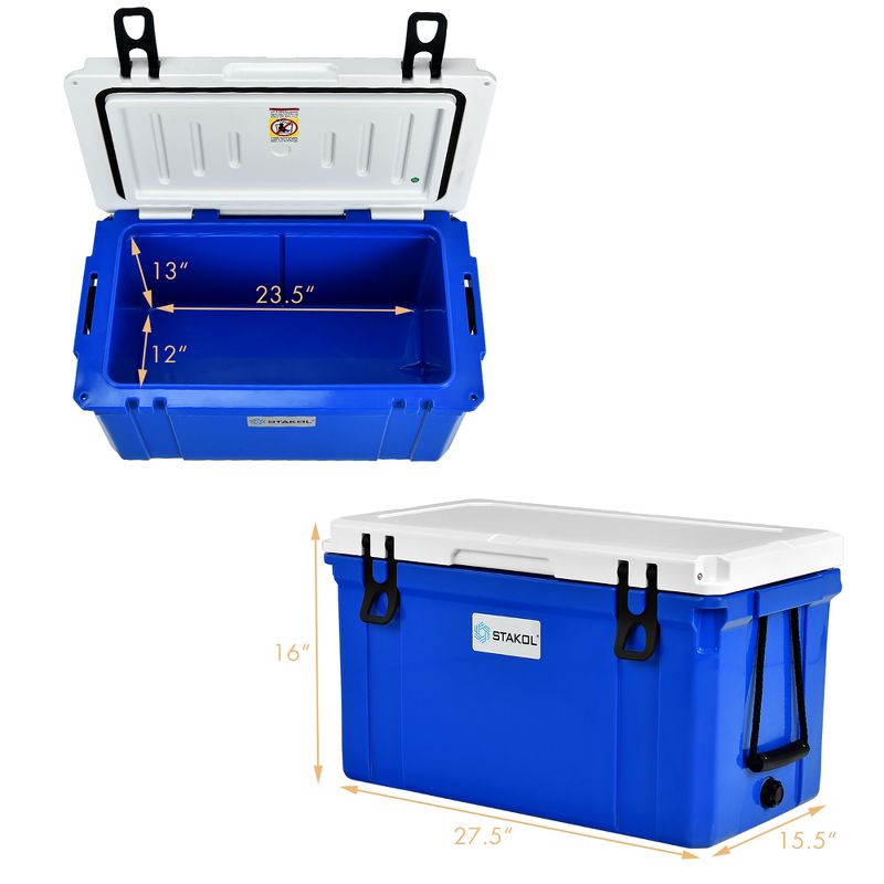 STAKOL 58 Quart Portable Cooler Ice Chest Leak-Proof 80 Cans Ice Box for Camping, 2 of 11