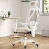 GlasFlength Task and Office Chairs with Support Armrest，Ergonomic, Adjustable，Computer Chair and Gaming Chair, Beige, 24"*24.8"*49.2" - 3 of 4