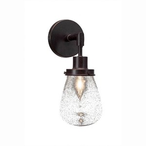 Toltec Lighting Meridian 1 - Light Sconce in  Dark Granite with 5" Clear Bubble Shade - 1 of 1