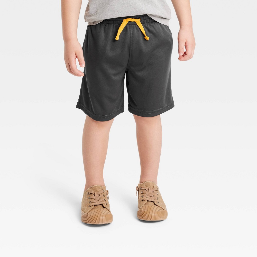 Toddler Boys' Solid Active Shorts - Cat & Jack™ Charcoal Gray 4T (2 shorts)