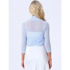 INSPIRE CHIC Women's Semi Sheer Open Front Elegant 3/4 Sleeves Mesh Bolero Shrug - 4 of 4