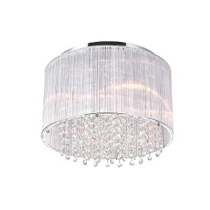 CWI Lighting Spring Morning 6 Light Drum Shade Flush Mount With Chrome Finish - 1 of 4