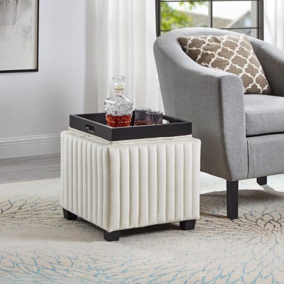 GustoWave Storage Bench for Living Room Bedroom End of Bed Bench with Thicker Seat 35inch Linen Fabric Upholstered Bed Bench Beige
