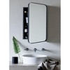 TEHOME Rounded Rectangular Metal Framed Recessed Bathroom Medicine Cabinet with Mirror - 2 of 4