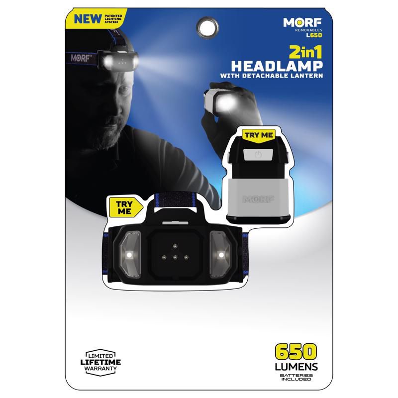 Police Security MORF 650 lm Black LED Head Lamp AA Battery, 1 of 2